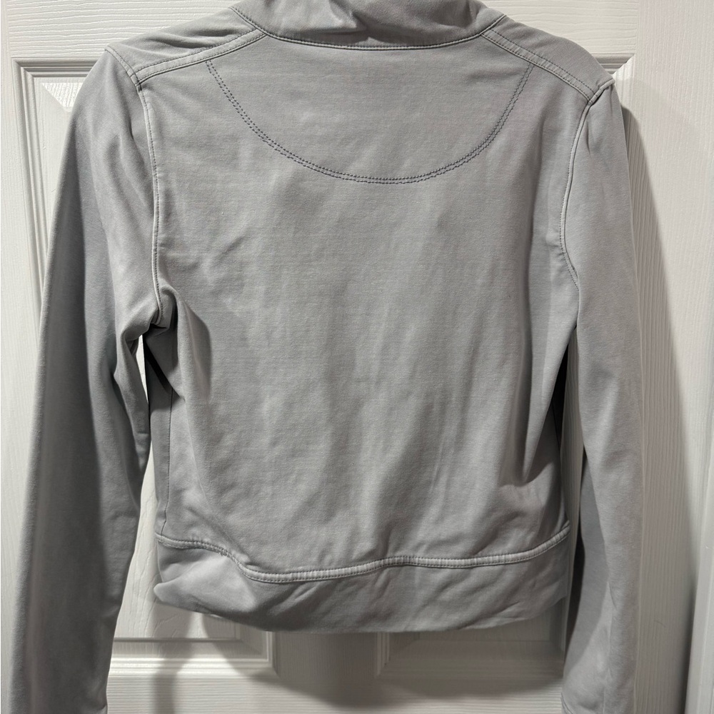Women's Gray Ruffled Utility Jacket - Picture 6 of 7